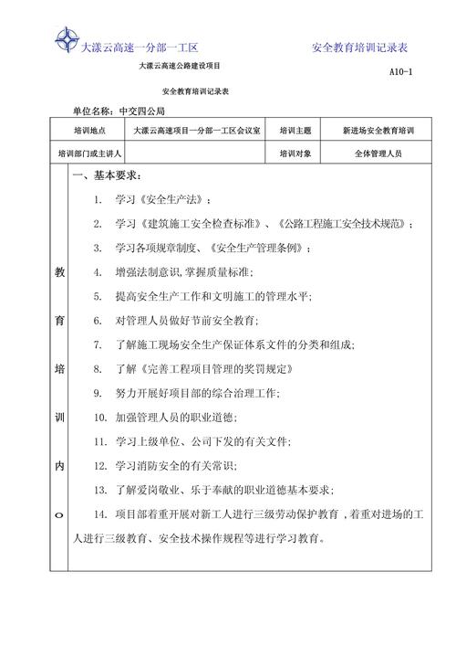 货运公司安全生产培训记录货运公司安全生产培训记录内容